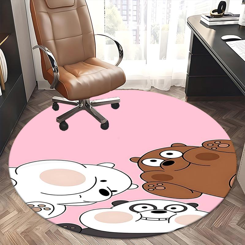 Runder Teppich Stuhlmatte: Süßes Cartoon-Tierdesign für Heimdekoration, Bürogebrauch und als Geschenk - Geeignet für Schlafzimmer, Wohnzimmer s0501b