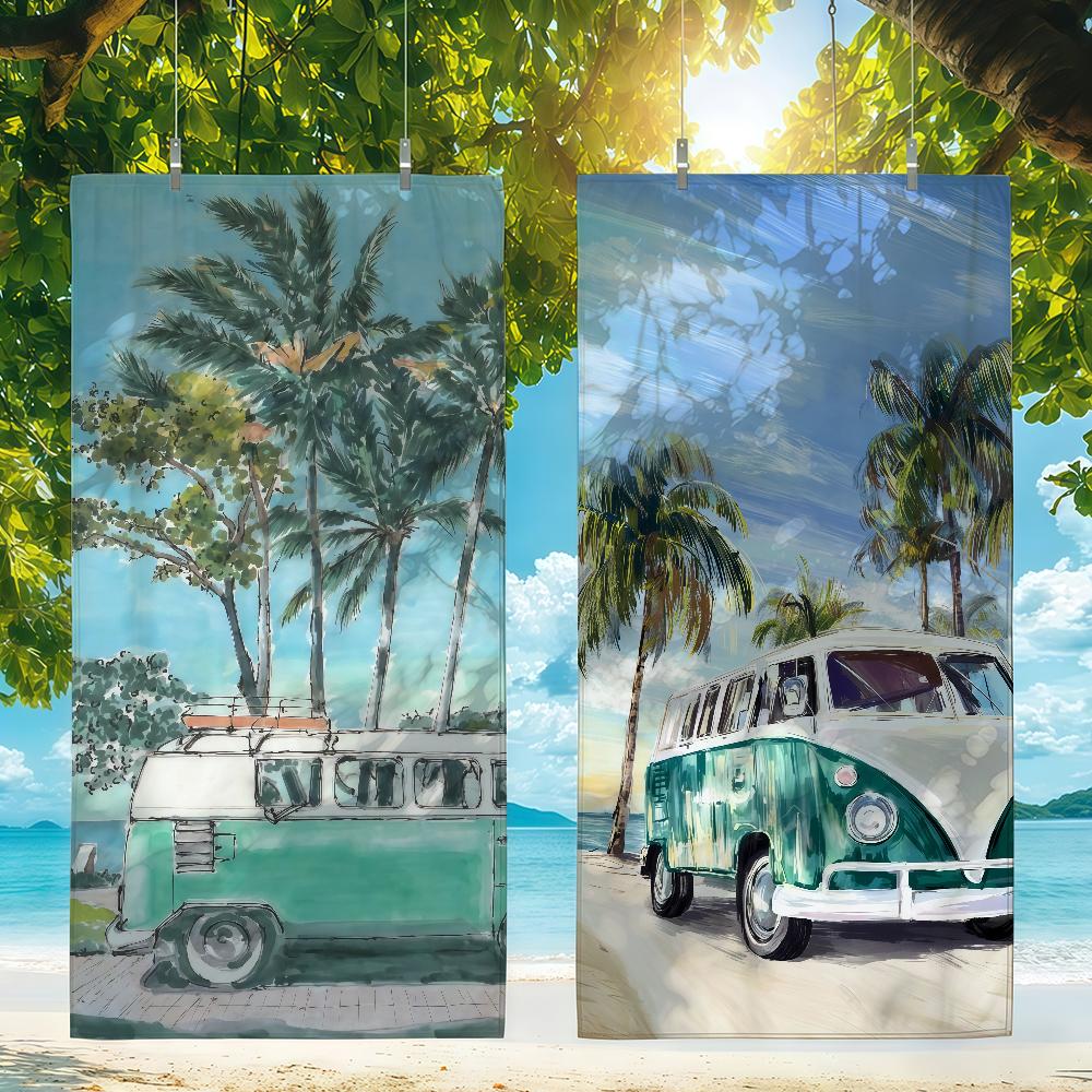 Asciugamano Vintage Surf Van Asciugatura Rapida Asciugamani da Spiaggia Sono Adatti Per Piscine Campeggio Yoga E Palestra