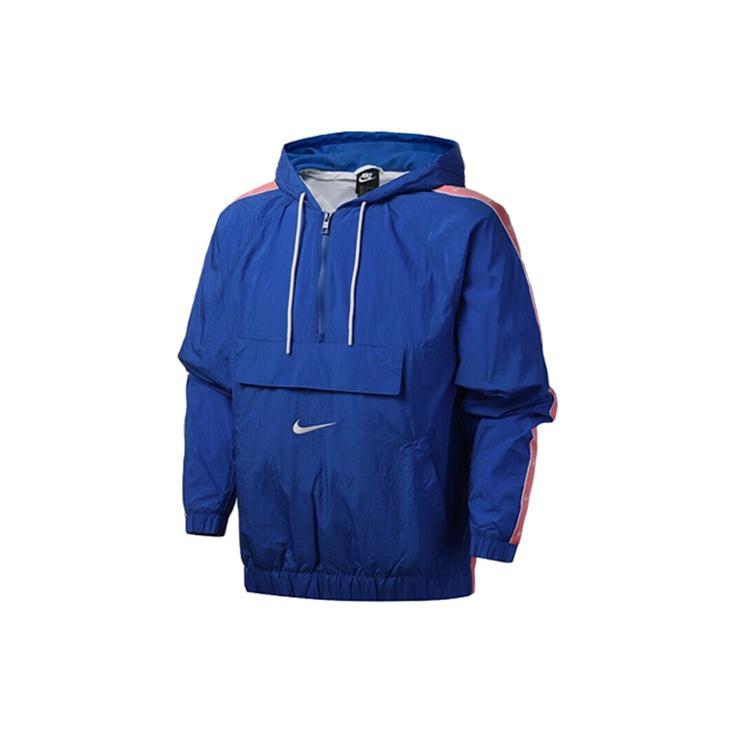 Nike Nsw Big Swoosh Half-Zip Hooded Jacket Men Jacket Blue Pink CD0420-480
