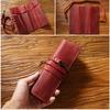 Tie Rope Genuine Leather Pencil Case Nature Cowhide Pen Protection Bag  Student Gift