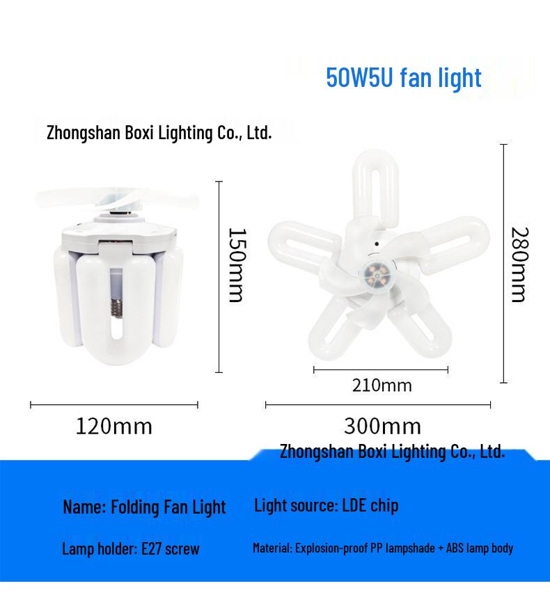 

Remote Control Dimmable LED Fan Light for Bedroom and Dormitory - E27 Base