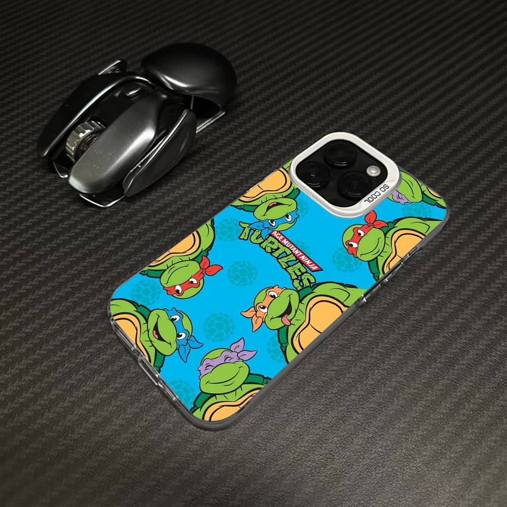 Anime N-Ninja Cool T-Turtles For iPhone 17 16 15 14 Plus 13 12 11 Pro Max Matte Colorful Silver Phone Cover iPhone 15pro max