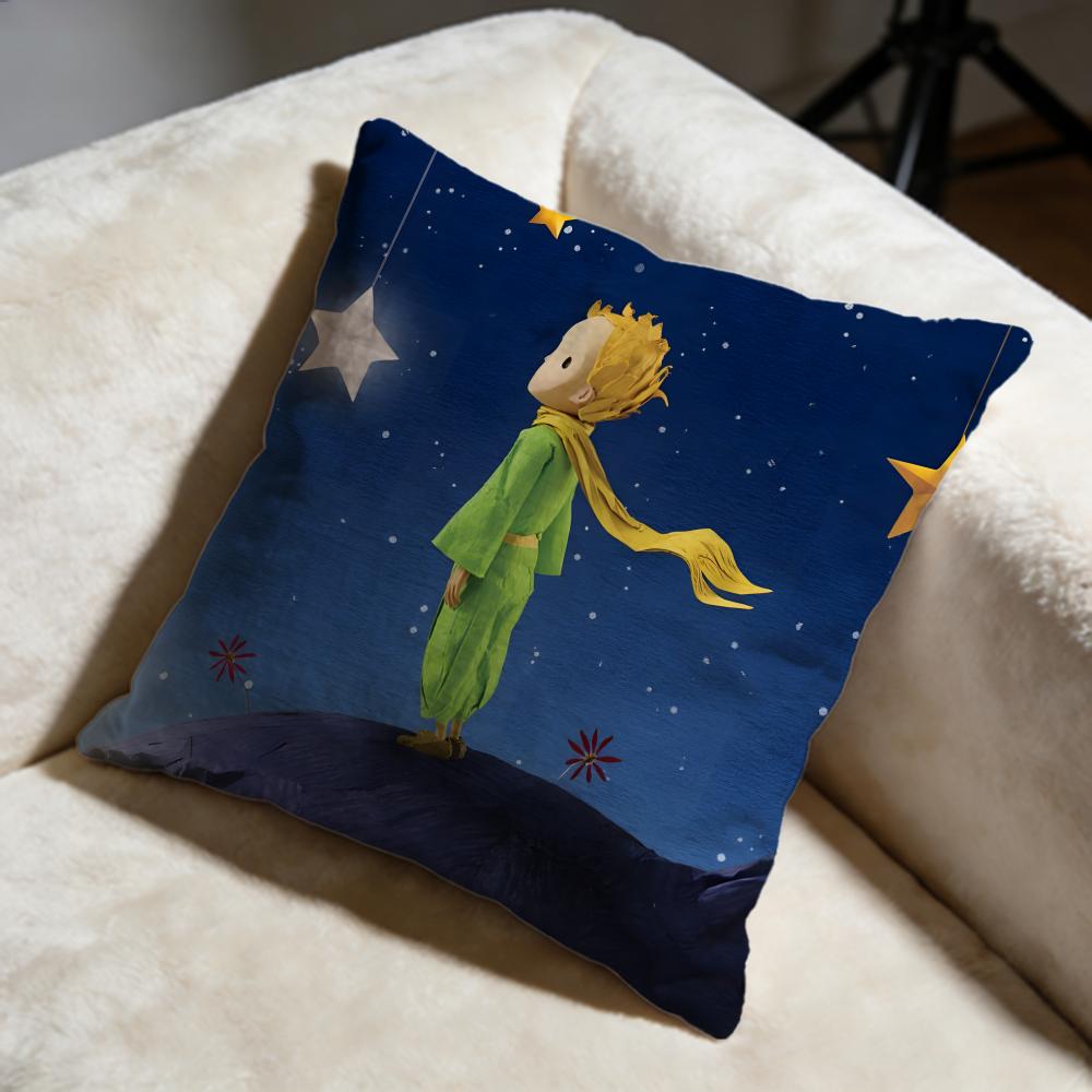 Trendy TThe Little Princeing Cushion Cover Soft Decorative Pillow Case Suitable for Bedroom Sofa Car Travel Use