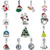 Christmas'S Day  Snowman Bell Jewelry Beads Puppy Charmpure Copper Suitable For Primitive Bracelet Women'S Jewelry