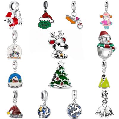 Christmas'S Day  Snowman Bell Jewelry Beads Puppy Charmpure Copper Suitable For Primitive Bracelet Women'S Jewelry