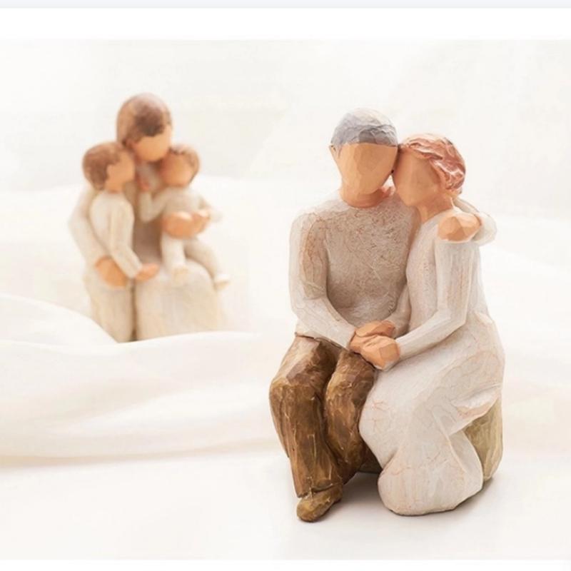 Rodinná pryskyřičná figurka v severském stylu – Láska a štěstí Domácí dekorace Ornament