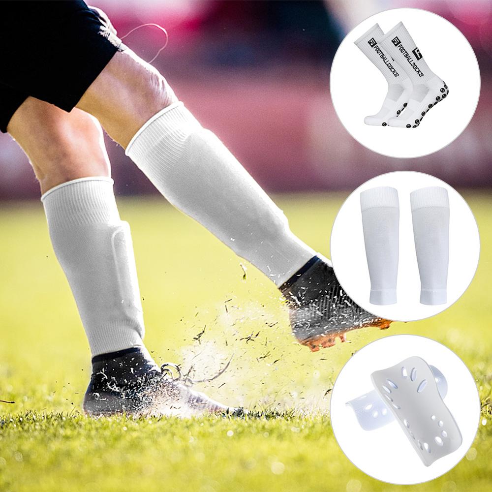 Anti Slip Soccer Socks Calf Sleeves and Leg Pads Set Outdoor Sport Running Stretch Socks Athletic