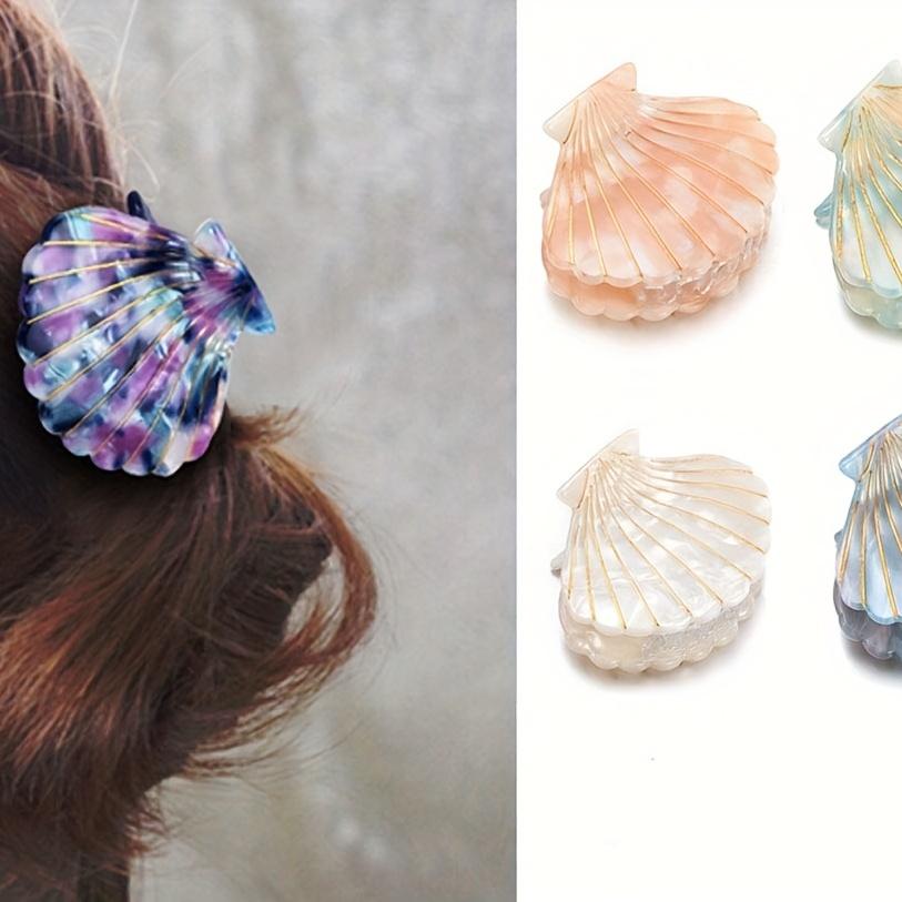 [Cute Hair Claw] Minimalist Cute Shell Design Hair Claw Banana Clip Non Slip Hairgrip Hair Accessory