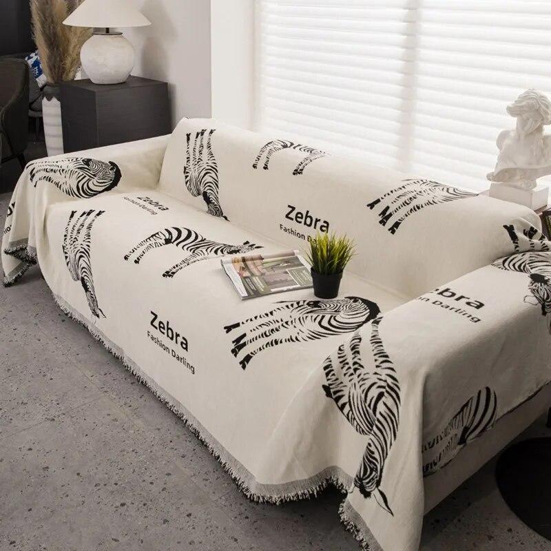 Black White Sofa Cover Sofa Towel Chenille Universal Couch Cover Pet Mat Living Room Sofa Dust Proof Sofa Cushion Cover