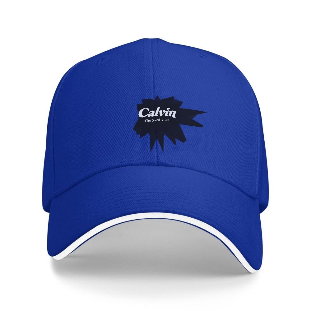 Calvin Minimalist Bold Italic White Text Baseball Cap for Men and Women  Adjustable SnapOn Truck Cap Breathable Black and