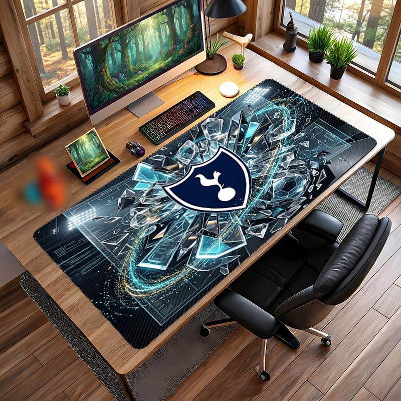 Tappetino per Mouse Grande Stampato Tottenham Hotspur, Tappetino Morbido in Gomma Antiscivolo per Scrivania da Gioco per Ufficio Laptop Computer Decorazione