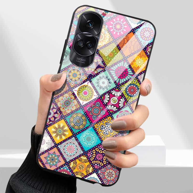 Tempered Glass Hard Cover For Honor 90 Lite 5G Case Lovely Marble Funda Coque For Honor 90 Pro Honor90 90Lite 90Pro Phone Shells