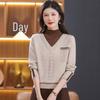 SNOWFLYING Women's Faux Two-Piece Knit Pullover