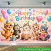 2D Flat Backdrop1pc Birthday Backdrop Banner Polyester Wall Decor For Living Room Bedroom Office Outdoor Decor Holiday Gift