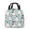 Penguins Insulated Lunch Box Reusable Cooler Tote Bag Waterproof Lunch Holder Lunch Bag Gift for Women Men Work Picnic Travel