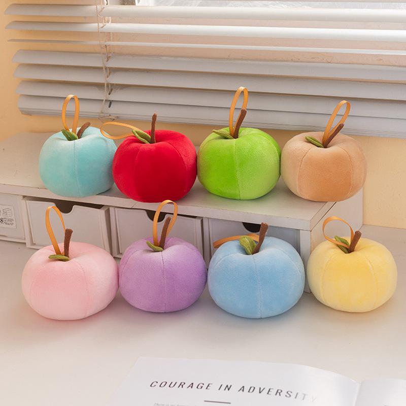 Dopamine Apple Plush Toy Pendant - Red, Green & Peace Apple for Creative Christmas Gift (Logo Customizable)