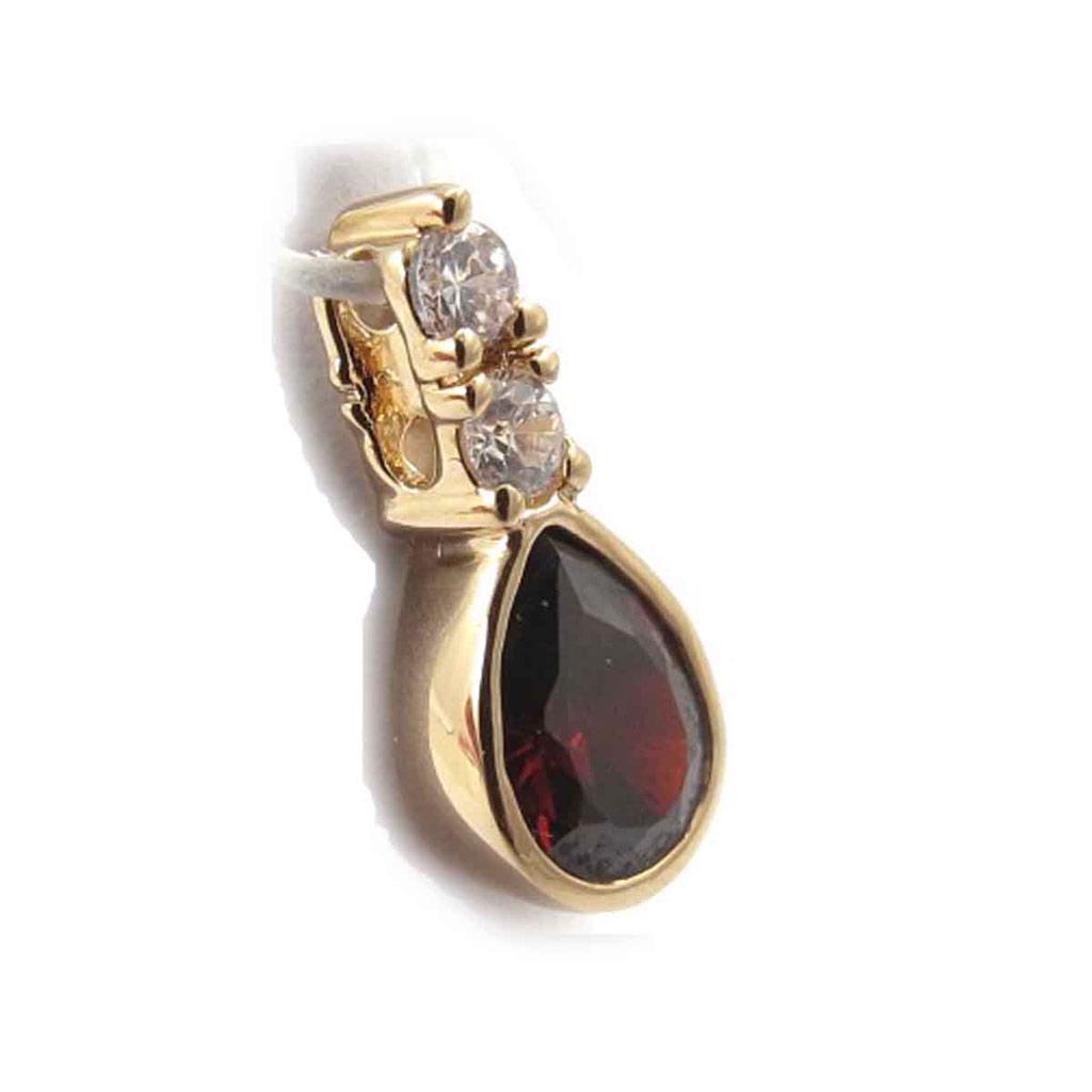 Les Trésors De Lily [J8614] - Gold Plated Garnet 'Sissi' Pendant