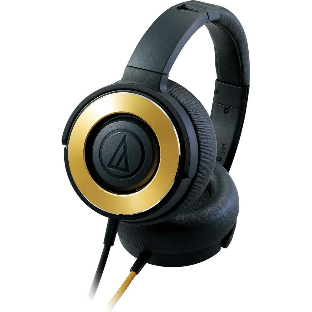 Audio Technica Solid Bass Portable Headphones Heavy Bass Black Gold Ath Ws550 Bgd Black Gold