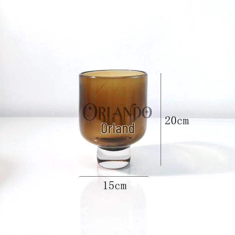 

Minimalist Glass Vase: Elegant Dining Table Ornament for Luxurious Living Room Decor and Hydroponic Display 15x15x20 cm темные хаки