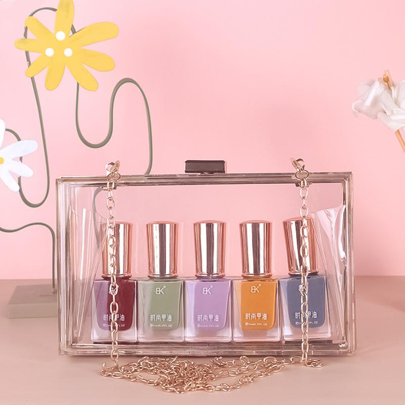 Oily Nail Polish Non-bake Fast Drying Non-peeling Transparent Nude Color Nail Salon Full Set of Nail Polish