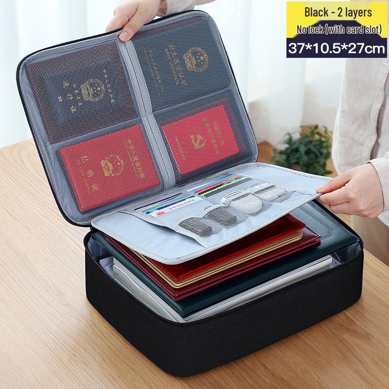 Large Capacity Multi-Layer Organizer Bag for ID Cards & Passports