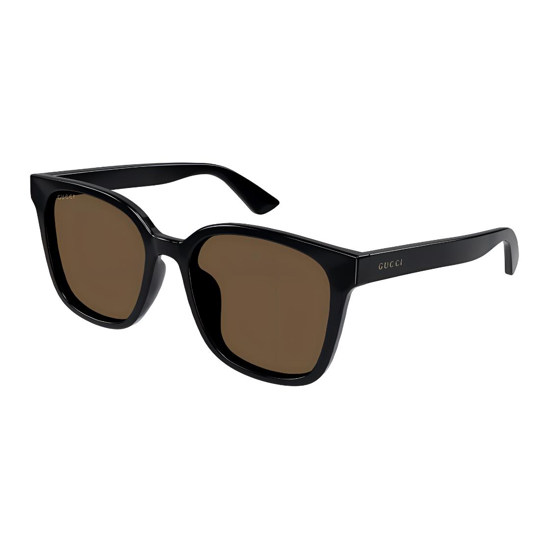 Gucci Spring Summer Lightweight Comfortable Sunglasses Dark Frame Brown Lenses Square Men sunglasses GG1346SK-005 Dust Bag+Eyeglass Case (Random Color),56