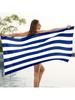 1pz Asciugamano da Spiaggia con Fantasia Mandalay Blu, Coperta da Spiaggia in Microfibra Ultra-Fine, Asciugamano da Bagno Altamente Assorbente, Adatto per l'Estate