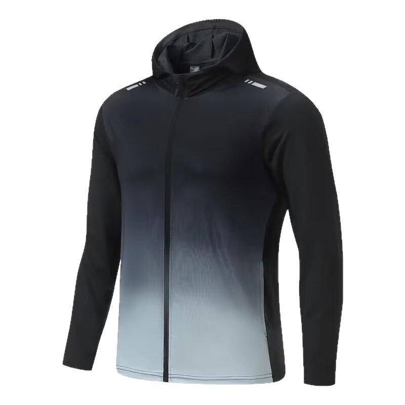 

Men s Quick-Dry Sports Windbreaker for Running & Cycling - Long Sleeve Hoodie S сірий колір
