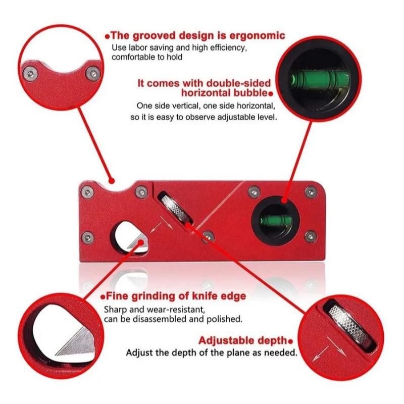 Aluminum Alloy Mini Woodworking Chamfer Plane DIY Hand Tool Edge Corner Round Bevel Trimmer