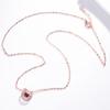 Ladies Elegant Red Love Heart Zircon Pendant Necklaces