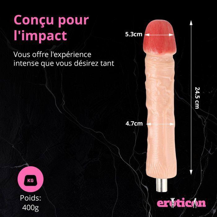 Godemichet - Eroticon - XL - Épais - 24,5 cm - Connecteur 3XLR