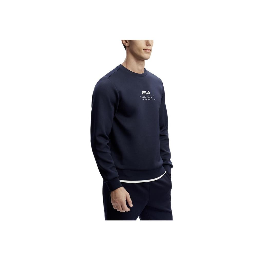 Fila Solid Color Fitness Pullover Sweatshirt Men Tops Royal-Blue A11M411206F-NV