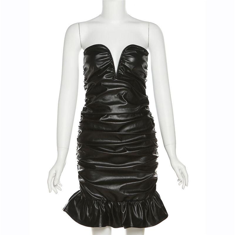 

2023 Women s Fashion Bra Sexy Slim Fit Wrap Hip Dress Dress Black S