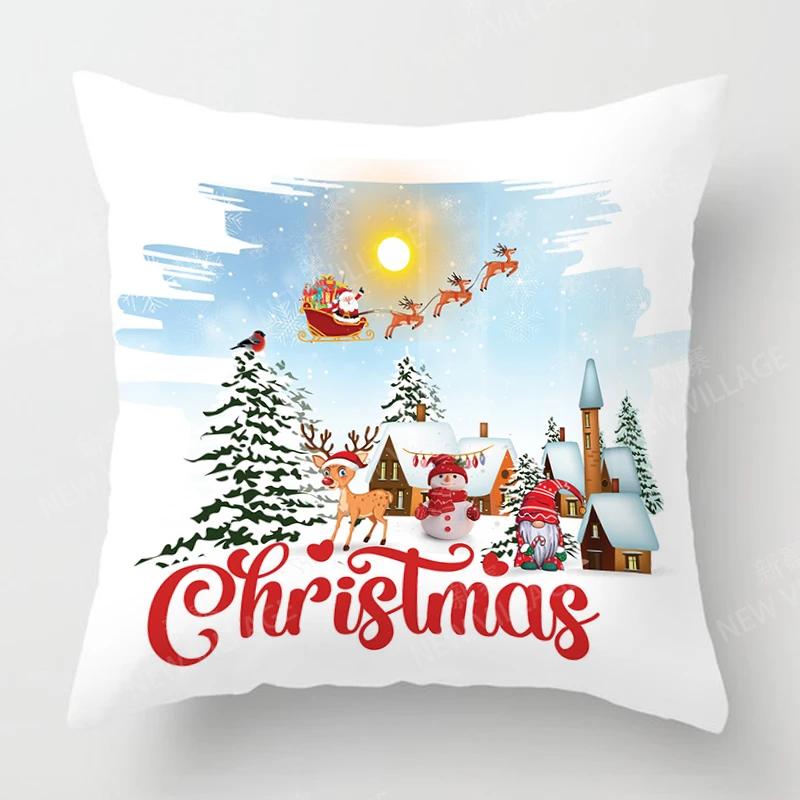 Christmas Series Pillowcases Sofas Cushion Covers  Home Decor Can Be Customized for Holiday Celebrations 40x40 50x50 60x60 35x35
