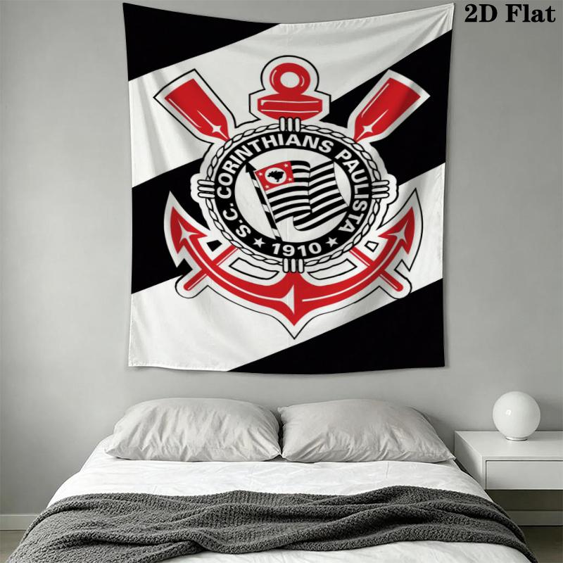 Corinthians Paulista Wandteppich Ästhetisches Wandbehang Gedruckter Stoffdecke Dekorative Wandteppiche für Schlafzimmer Wohnzimmer Heimdekoration