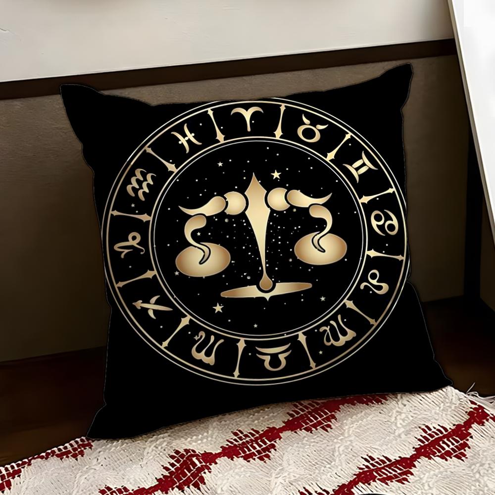 Luxury Twelve Constellation Cushion Cover Reversible Soft Durable Pillow Cover Home  Car MultiScene Use for Daily Comfort