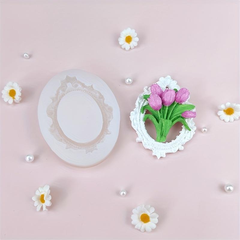 2 pezzi cornice per foto bouquet stampo in silicone cioccolato flip decorazione torta stampo da forno fai da te cornice per foto aroma gesso gocciolamento decorazione regalo stampo