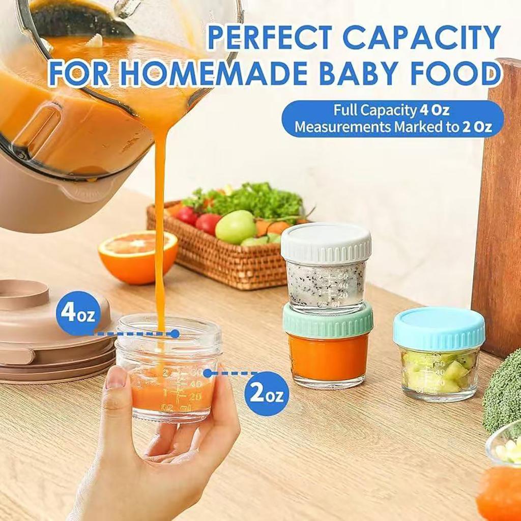 Glasbehälter für Salatdressing, auslaufsicher, 58 ml, kleine Gewürzbecher für Lunchboxen, Dip-Sauce mit Deckel, wiederverwendbare Marmeladenflasche, Einweihungsgeschenke