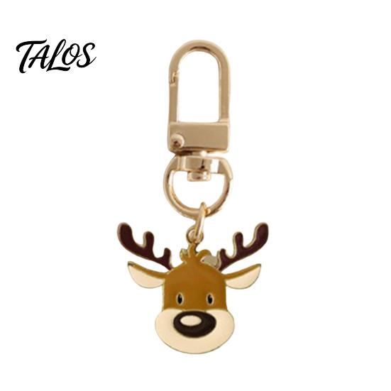 Christmas Party Keychain Cartoon Keychain, Enamel Santa Snowman Elk Snowflake Bag Charm, Holiday Decoration Xmas Theme Pendant for Backpacks Handbags