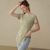 Sommer Modisch Einfarbig Rundhals Damen Slim Fit Lauf-T-Shirt Yoga Lang Geschnitten Hüftbedeckendes Workout-Top