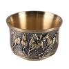 Yousheng Teacup Anti-slip Compact Size Zinc Alloy Aesthetic Relief Pattern Liquor Cup for Banquet