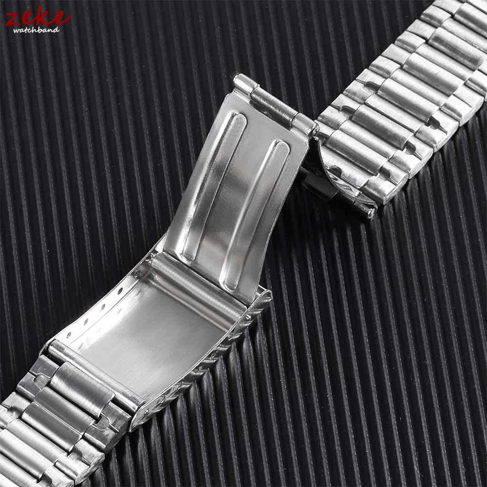 Stainless Steel Watch Band Folding Buckle Strap 12mm 14mm 18mm 20mm Metal Bracelet Silver Gold Universal Watchband for Men Women