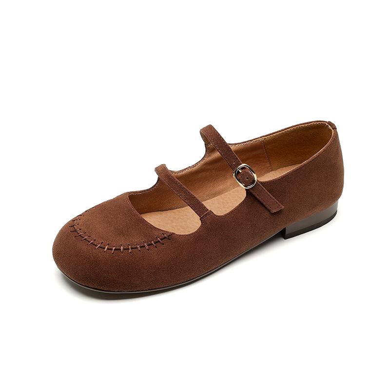 Fashion New Spring/summer Sheep Suede Woman Shoes Round Toe Low Heel Women Pumps Shoes for Women Fashion Mary Jane Shoes Chunky Heels