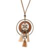 Bohemian Long Tassel Necklace Vintage Niche Exotic Wooden Sweater Chain Women's Accessories