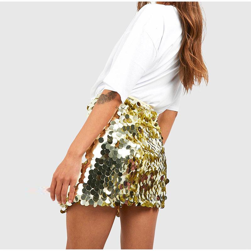 Fashion Women's Sequin Mini Skirt Glitter Skirt Belly Dance Short Skirt Clubwear Festival Costume for Concert Streetwear
