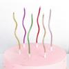 6 Stück Elegante Gebogene Vergoldete Bunte Kuchenkerze für Geburtstage und Babypartys Cupcake-Dekoration Partyzubehör