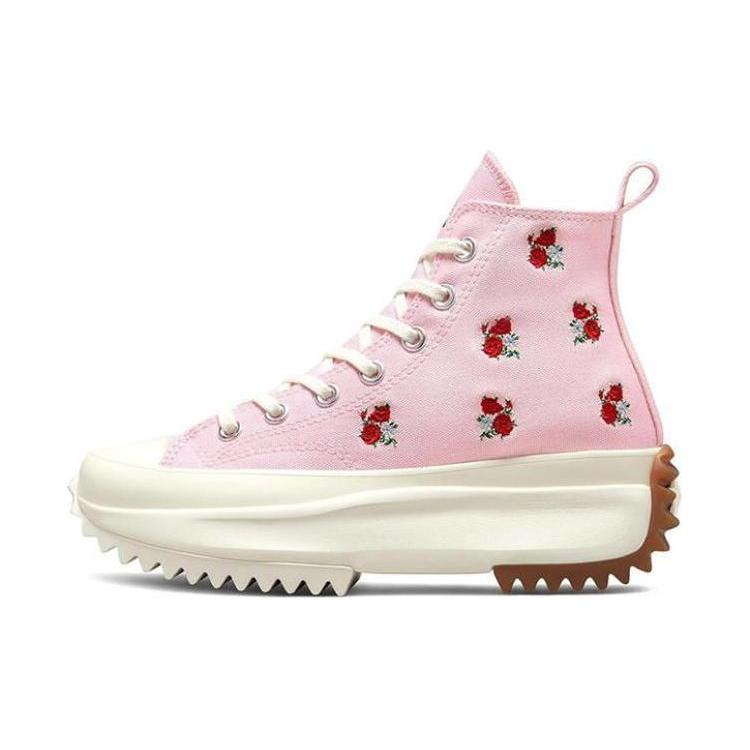 

New Converse Run Star Hike Platform Hi Embroidered Floral Sunrise Pink A05192C 46