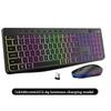 2.4G Wireless Keyboard Mouse Set with Card Slot Luminous Ergonomic Business Office