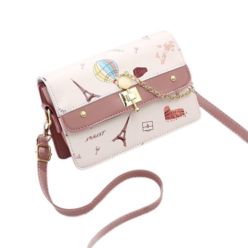 New High Appearance Level Print Patchwork Color Single Shoulder Bag Large Capacity Multi-layer Small Square Bag All Cross-body Bag Women