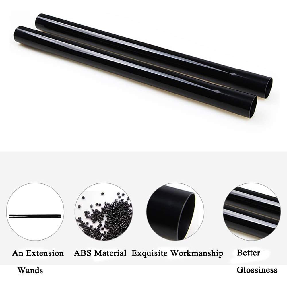 Universeller Staubsauger-Verlängerungsrohr 32mm Innendurchmesser Kunststoff Flexibler Schlauchverbinder Schwarz Set mit 2 Stück
